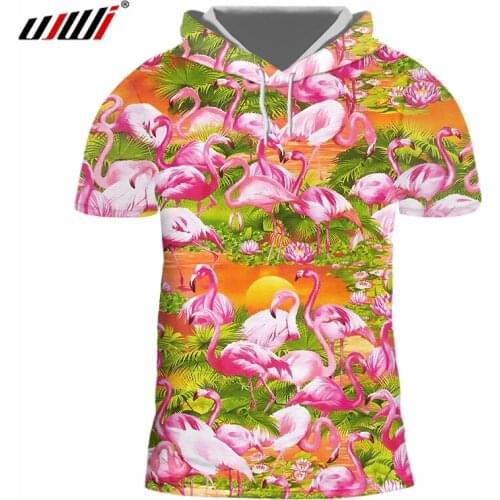 UJWI Personality Best Selling animal Tee Shirt 3D Mens T-shirt Printed Colorful Man Hooded Tshirt dropship