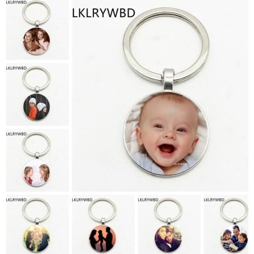 LKLRYWBD/DIY Private Custom Photo Key Baby Child Parents Brothers and Sisters Family Friends Record Good Time Custom Keychain