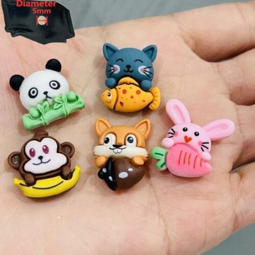 1PCS Resin Cute Cartoon Fridge Magnetic Sticker Kawaii Fox Cat Rabbit Monkey Panda Hat Fish Refrigerator Magnets Stationery Toy