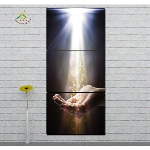 Wall Art HD Prints Jessus Light Canvas Art Painting Modular Picture And Poster Canvas Painting Decoration Home 3 PIECES