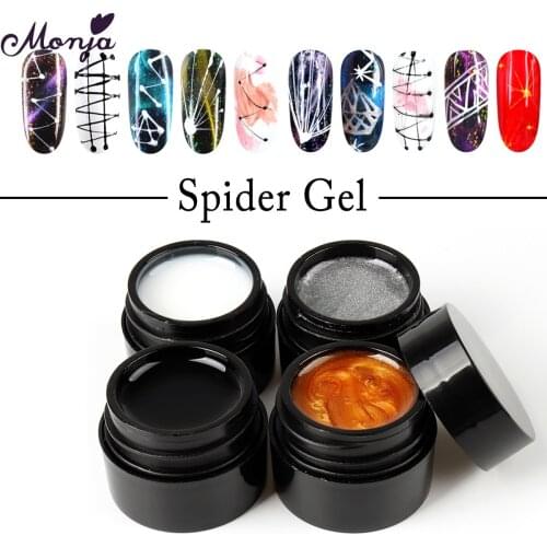 Monja 4 Colors Spider UV Gel Nail Art Polish Varnish Lines Design Creative Painting Wire DIY Drawing Gel Manicure Decorations