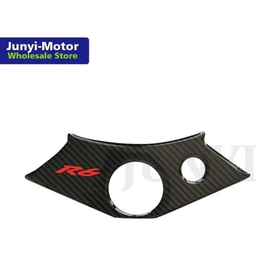 Motorcycle Top Triple Clamp Yoke Sticker Case For Yamaha YZF R6 YZFR6 YZF600 1998 1999 2000 2001 2002 Carbon Fiber Racing Decal
