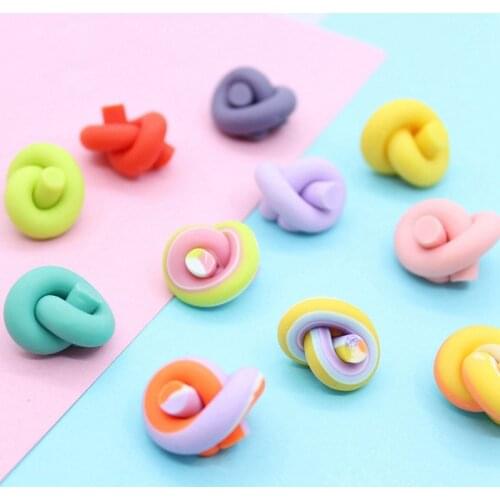 10pc Soft Clay Knot Funny DIY Accessories Model Decoration Figurine Home Decor Miniature Toy Craft Garden Fairy Ornament