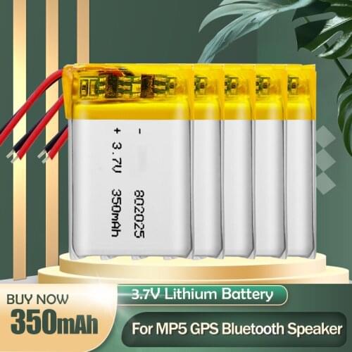 802025 3.7V 350mAh Rechargeable Lithium Polymer Battery For MP3 MP4 Toy LED Light Bluetooth Speaker Headset Drone Li-ion Cell