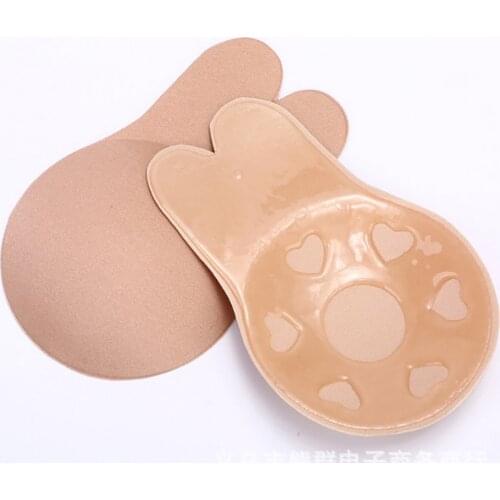 Rabbit Ear Self Adhesive Push Up Bra Women Sticky Invisible Silicone Strapless Backless Bras Bralette Underwear