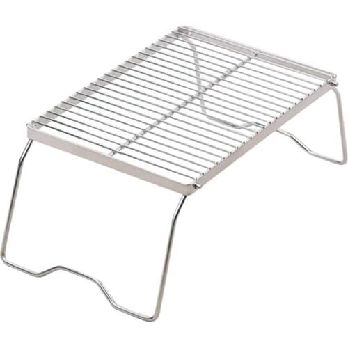 Folding Campfire Grill 304 Stainless Steel Grate, Heavy Duty Portable Camping Grill with Legs, Medium