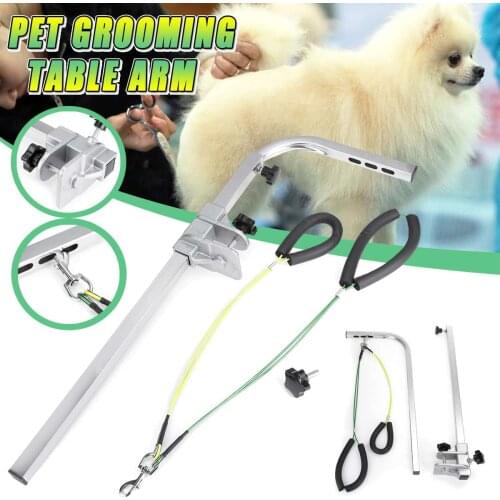 Foldable Pets Steel Suspension Grooming Bracket with sling Adjustable Metal Table Arm Support Dog cat Holder for Bath Desk