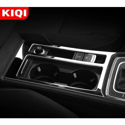 KIQI Stainless Steel Car Styling Water Cup Holder Panel Cover Trim Sticker for VW Golf 7 MK7 VII MK7.5 LHD 2012-2019 Accessories