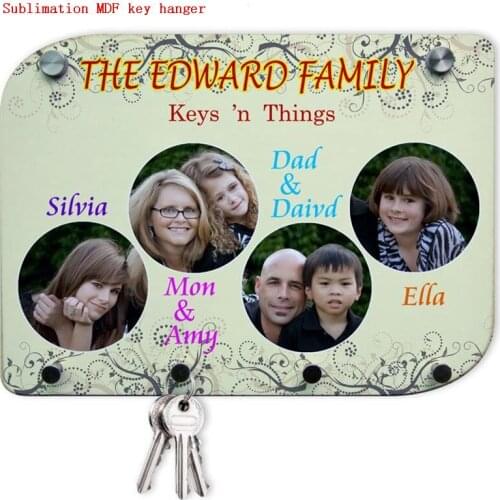 Sublimation blank MDF leaf-shape key hanging plate heat transfer printing blanks custom diy consumable 4 styles 50pcs/lot