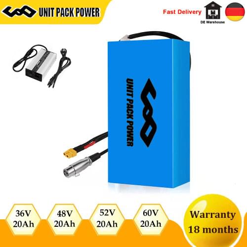 UK Stock PVC Ebike Battery 48V 36V 52V 20AH Waterproof 18650 Battery Pack for Bicycle Bafang Motor 350W 500W 1000W 1500W 1800W