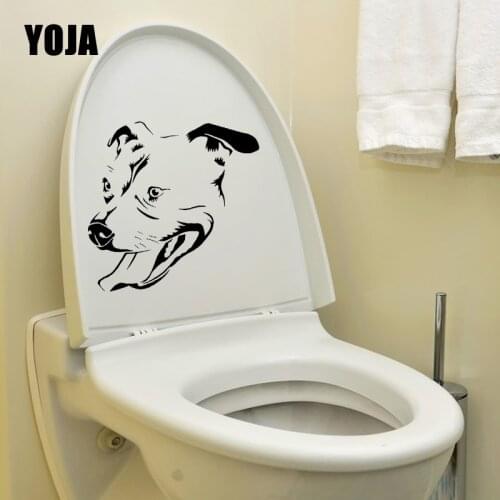 YOJA 23.4X20.4CM Staffordshire Bull Terrier Home Decor Wall Sticker Staffie Dog Design Toilet Decal T5-1581