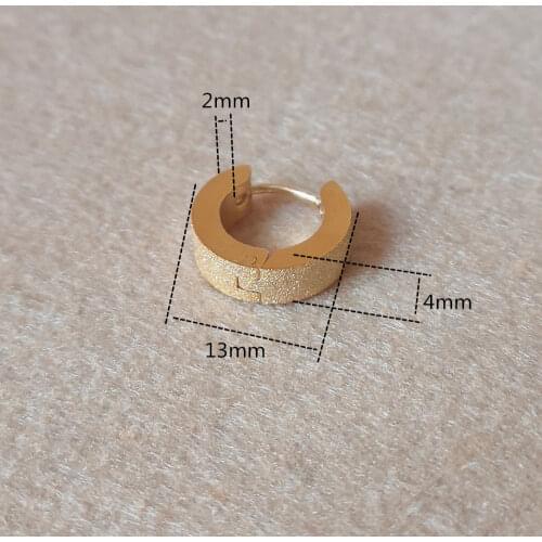 Gold-color IP Plating 316 Stainless Steel Hoop Earrings No Easy Fade Allergy Free Classical Brief Style