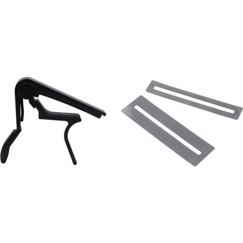 1 Pcs Quick Change Single-Handed Tune Trigger Capo Black & 2 Pcs Fretboard Fret Protector Fingerboard Guards