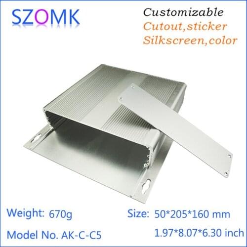 1 pcs, 50*205*160mm aluminum electronics outlet enclosures extrusion boxes wall mounting aluminum housing box szomk enclousure