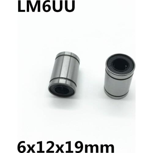 100pcs LM6UU ball bearing inner diameter 6x12x19mm guide linear optical axis bearings Linear motion bearings high quality