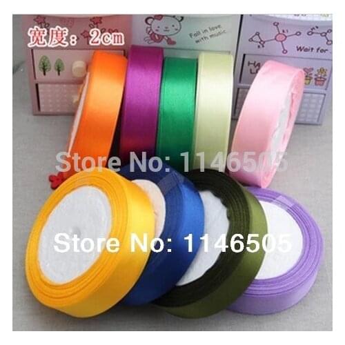 100yard Wholesale 3/4" 20mm single face Satin Ribbon webbing decortion crafts Wedding Party Favor Decoration Craft
