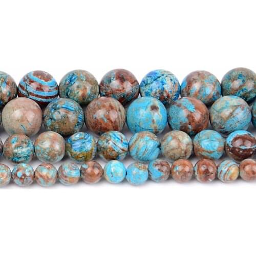 4-14mm Natural Round Blue Crazy Lace Agates Beads For Jewelry Making Beads Bracelets 15'' Needlework DIY Beads Trinket