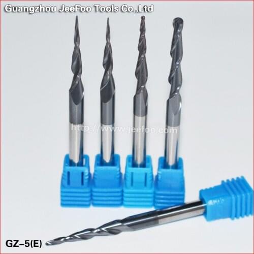 5pcs/lot Tungsten Solid Carbide 4mm 6mm 8mm Ball Nose Tapered End Mills Router Bits cnc Taper Wood Metal Milling Cutters