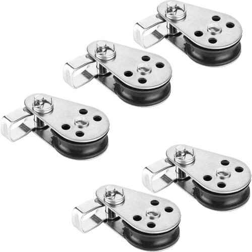NEW-5PCS Marine Boat Pulley Blocks Rope Stainless Steel Kayak Canoe Anchor Kit Nylon Pad Eyes Boat Kayak Accessories