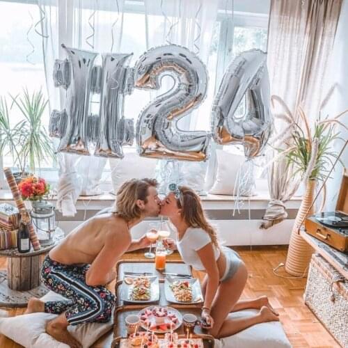 32 40inch Gold Foil Number Balloons Large Digit Helium Birthday Balloon Baby Shower Birthday Party Wedding Decor Baby Globos