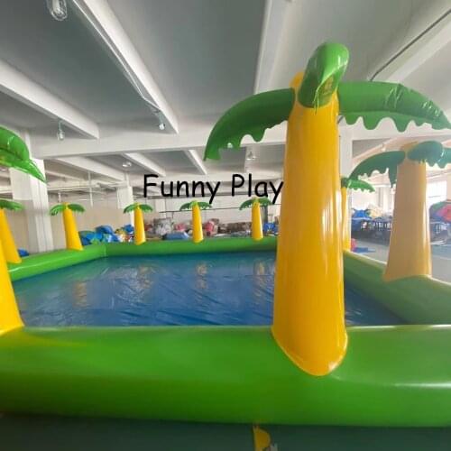 Large Inflatable palm tree Swimming Pool Giant Inflatable Above Ground Square Pool with free shipping
