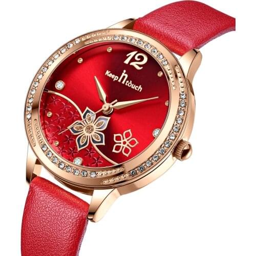 Keep In Touch Luxury Brand Women Watch New Leather Quartz Small Dial Red Elegant Ladies Watch Gifts For Women Relogio Feminino