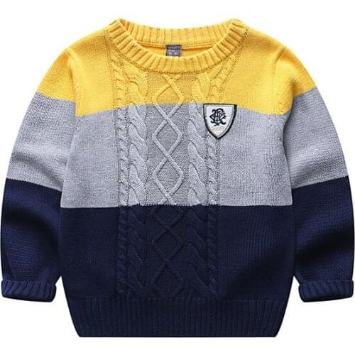 Childrens cotton sweater boys splice