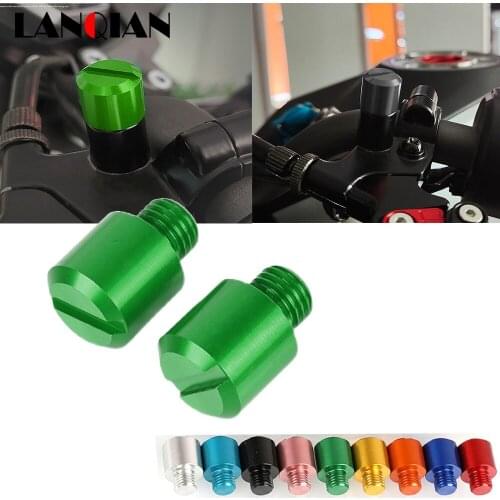 For KAWASAKI ER6F ER6N Z750 Z800 Z900 Z1000 Motorcycle M10*1.25 CNC Aluminum Rear View Mirrors Hole Plug Screws Cap Universal