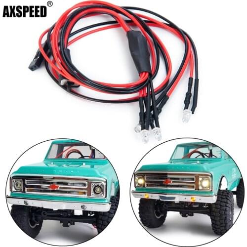 AXSPEED 4LED Front Light Spotlight Headlight Bumper Lamp for 1/24 Axial SCX24 AXI00001 RC Crawler Car Upgrade Parts