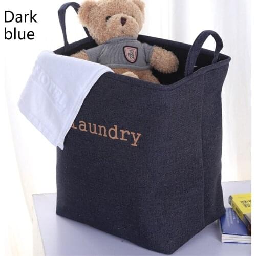 Canvas Laundry Basket Large Square Kids Toys Storage Baskets Dirty Clothes Laundry Hamper Home Foldable Storage Organizer Bags