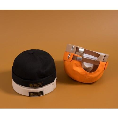 Embroidery Letter Men Women Skullcap Hat Cap Casual Docker Sailor Mechanic Brimless Solid Color Gorro Invierno Mujer Spring Cap