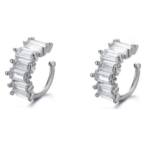 Luckydays Hip Hop Punk Style Multi-Layer Line Design Earring Shiny Zircon Chain Earring Ear Cuff Clip on Earring For Girl Women