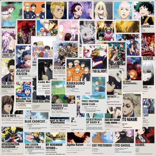 10/30/50pcs Mix Anime Demon Slayer Jujutsu Kaisen Stickers Skateboard Laptop Luggage Phone Car Graffiti Sticker Decals Kids Toy