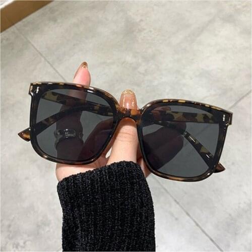 New 2021 Big Frame Square Sunglasses Women Retro Anti-ultraviolet Sunglasses Goggles High Quality Oversized Eyeglasses Frames