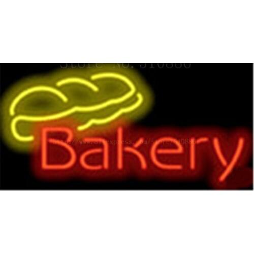 Bakery with Bread NEON SIGN REAL GLASS BEER BAR PUB LIGHT SIGNS store display Bulbs Desserts food bread Pastries Lights 17*14"