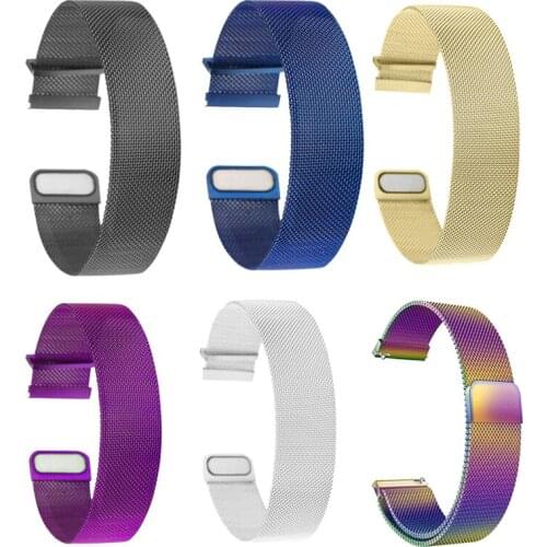 Universal Replacement Watchband 18/20/22mm Flat Head Milanese Strap Stainless Steel Magnetic for Samsung Galaxy Huawei Watches