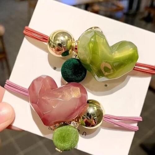 Hair Rope INS Net Red Girl Cute Hair Rope Tie Hair Rubber Band Simple Wild Love Hair Ring Super Fairy Hair Accessories