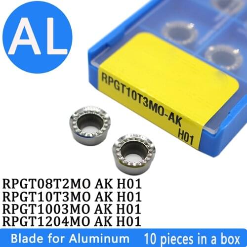 RPGT08T2 MO AK H01 Aluminum cutter blade Insert Cutting Tool turning tool CNC Tools AL +TIN Alloy wood face milling