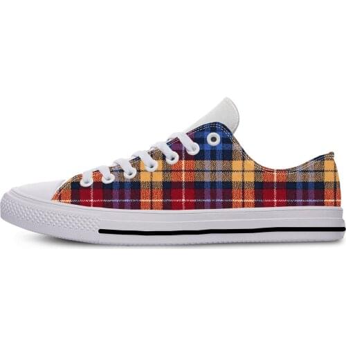 Scottish Clan Buchanan Tartan Plaid Fashion Funny Casual Cloth Shoes Low Top Breathable Lightweight 3D Print Men Women Sneakers