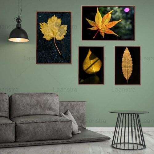 Modern HD Printmaking Autumn Sunset Leaves Decorative Wall Art Canvas Painting Picture Plant Photography Poster Home Decoration