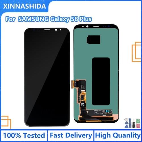 SUPER AMOLED S8 LCD For SAMSUNG Galaxy S8 G950 G950F Display S8 Plus G955F G955 Touch Screen Digitizer with frame