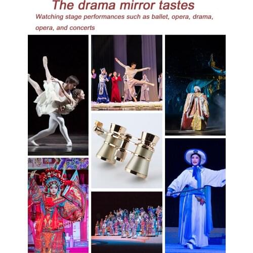 3x25 Opera Metal Body Bincoulars Mini Handle Theater Telescope Musical Concert Drama Elegant Design for Women Girls Gift