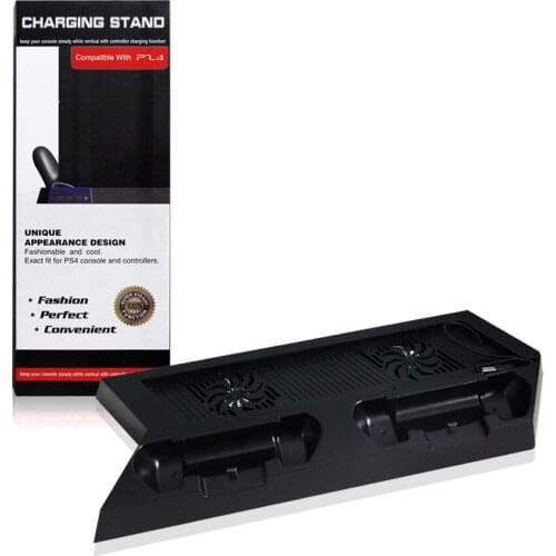 Vertical Stand 2 Cooling Cooler Fans Dual Controllers Charging Station Charger Dock 2 USB HUB Port for Playstation 4 PS4 Console