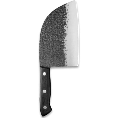 XYj Full Tang 7 Inch Kitchen Butcher Knife Hammer Forged Meat Cleaver Slaughtering Boning Chopping Knife High Carbon Steel Blade