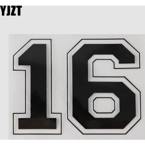 YJZT 12.7CM*9.6CM Amusing Number Basketball 16 Personalized Decal Car Sticker Vinyl 13D-0375