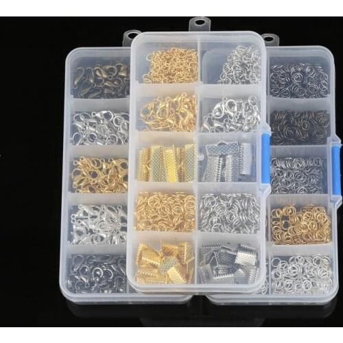 5 Colors Lobster Clasps/Jump Rings/Buckle/Hook/Tail Chain Newest Metal Accessories DIY Jewelry Findings Making Box Beads Kit