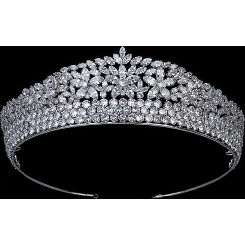 Tiaras and Crown HADIYANA Classic Luxury Hair Jewelry Women Wedding Hair Accessories Cubic Zircon BC4952 Corona Princesa