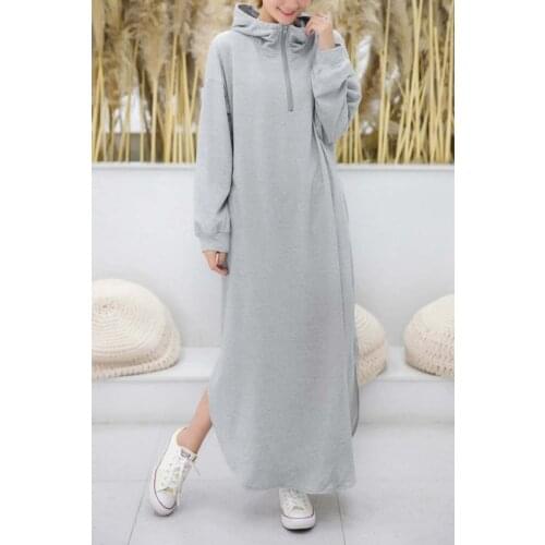 Womens Autumn Loose Drawstring Dress Retro Solid Stitching Ruffled Winter Female New Hooded Long Sleeve Sweashirt Maxi Dress