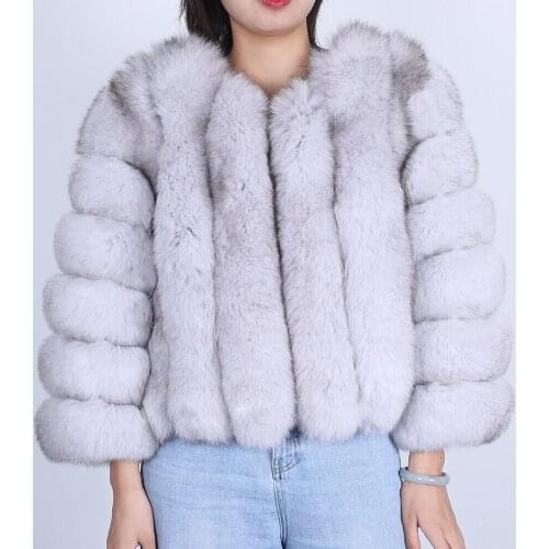 Winter fox jacket ladies leather coat natural fox fur warm pike coat natural fur vest raccoon fur