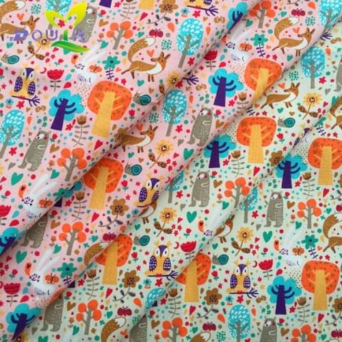 1 yards / animal trees printed canvas DIY handmade fabric 12 anfan cloth shoes curtain cloth sofa pillow bag